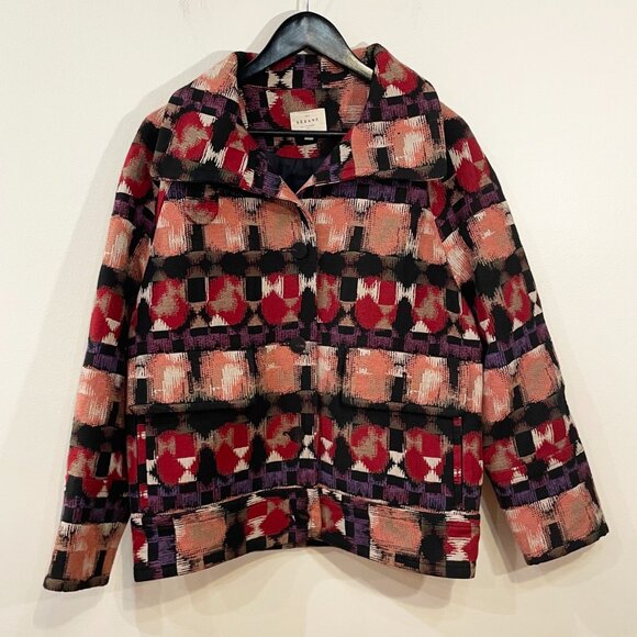 EUC Sézane Leo Aztec Jacquard Coat 34, 2 - Picture 3 of 11